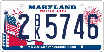 MD license plate 2BK5746