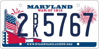 MD license plate 2BK5767