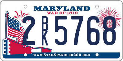 MD license plate 2BK5768
