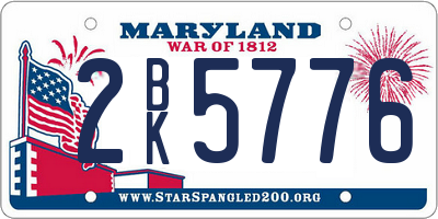 MD license plate 2BK5776
