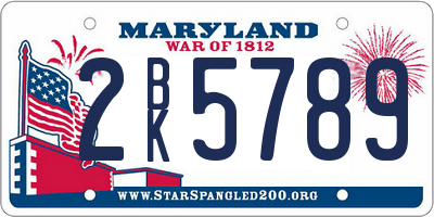 MD license plate 2BK5789