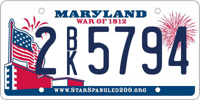 MD license plate 2BK5794