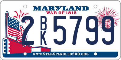 MD license plate 2BK5799