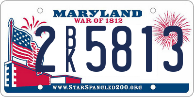 MD license plate 2BK5813