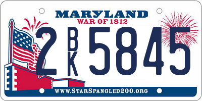 MD license plate 2BK5845