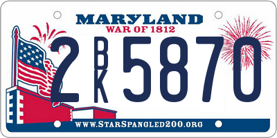 MD license plate 2BK5870