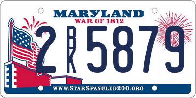MD license plate 2BK5879