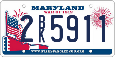 MD license plate 2BK5911