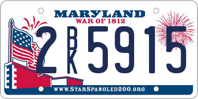 MD license plate 2BK5915