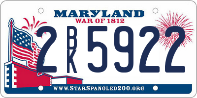 MD license plate 2BK5922