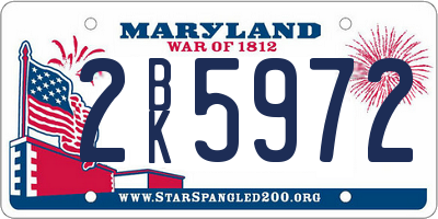 MD license plate 2BK5972
