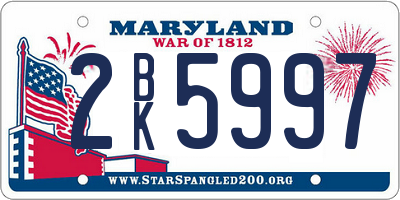 MD license plate 2BK5997