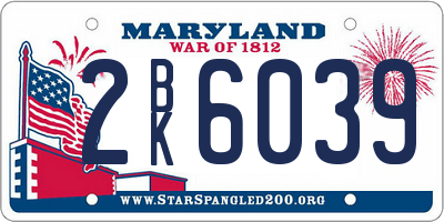MD license plate 2BK6039