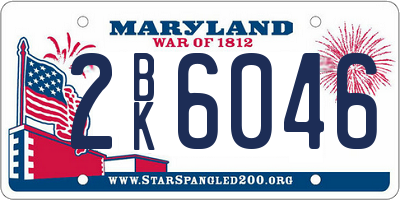MD license plate 2BK6046