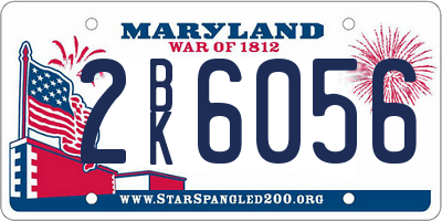 MD license plate 2BK6056
