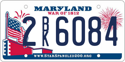 MD license plate 2BK6084