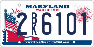 MD license plate 2BK6101