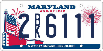 MD license plate 2BK6111