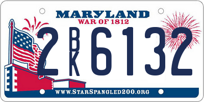 MD license plate 2BK6132