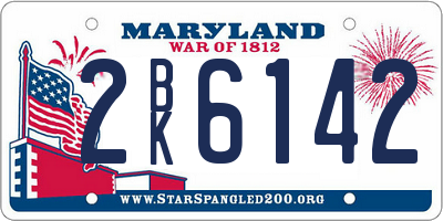 MD license plate 2BK6142