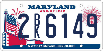 MD license plate 2BK6149