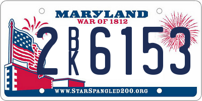 MD license plate 2BK6153
