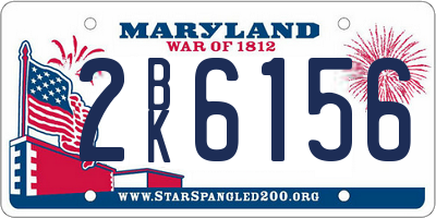 MD license plate 2BK6156