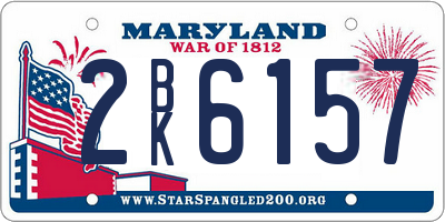 MD license plate 2BK6157