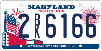 MD license plate 2BK6166