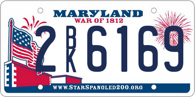 MD license plate 2BK6169