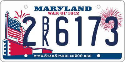 MD license plate 2BK6173
