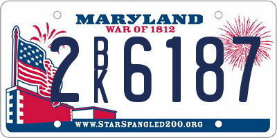 MD license plate 2BK6187