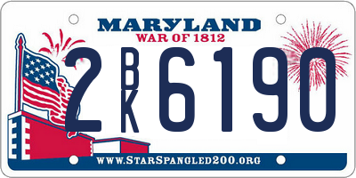 MD license plate 2BK6190