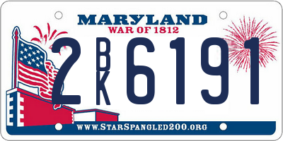 MD license plate 2BK6191
