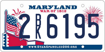 MD license plate 2BK6195