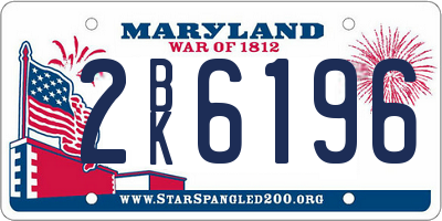 MD license plate 2BK6196