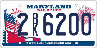 MD license plate 2BK6200