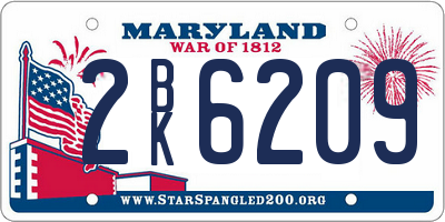 MD license plate 2BK6209