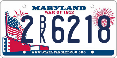 MD license plate 2BK6218