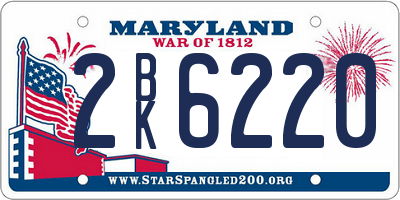 MD license plate 2BK6220