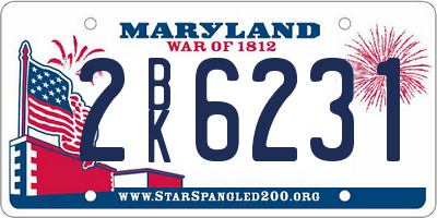 MD license plate 2BK6231