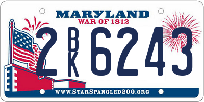 MD license plate 2BK6243