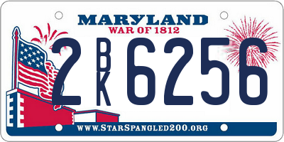 MD license plate 2BK6256