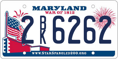 MD license plate 2BK6262