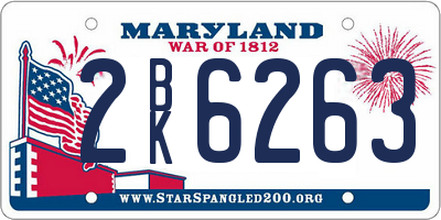 MD license plate 2BK6263
