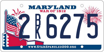 MD license plate 2BK6275