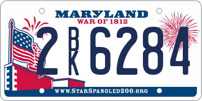 MD license plate 2BK6284