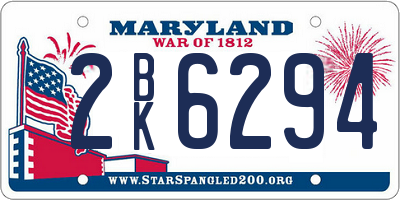 MD license plate 2BK6294