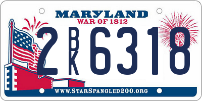 MD license plate 2BK6318