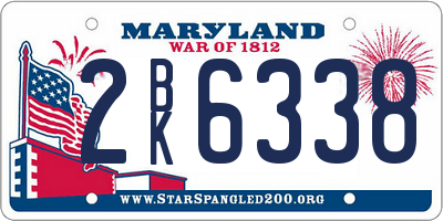 MD license plate 2BK6338
